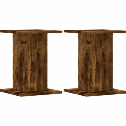 vidaXL Supports de haut-parleurs 2 pcs chêne fumé bois d'ingénierie
