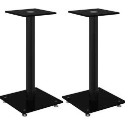 vidaXL Supports de haut-parleurs 2 pcs verre trempé 1 pilier