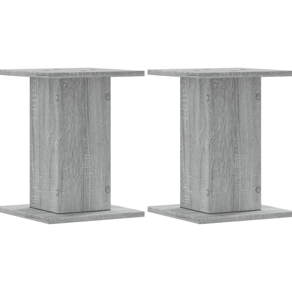 vidaXL Supports de haut-parleurs 2 pcs gris sonoma bois d'ingénierie