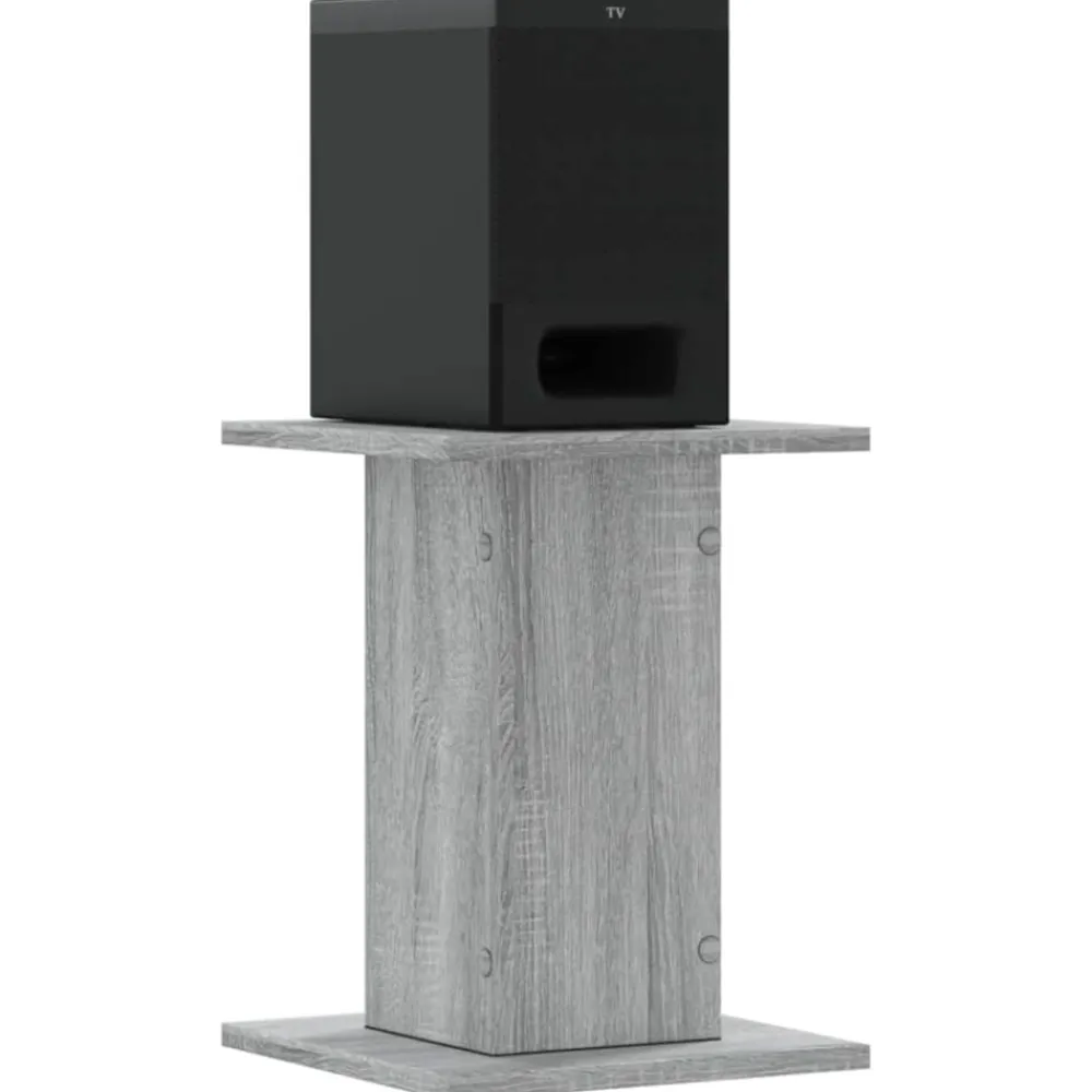 vidaXL Supports de haut-parleurs 2 pcs gris sonoma bois d'ingénierie