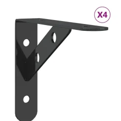vidaXL Supports d'étagères 4 pcs 15x2,5x11,5 cm acier inoxydable