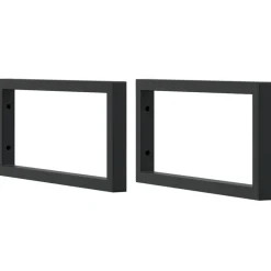 Accessoires De Quincaillerie-vidaXL Supports d'étagères pour lavabo 2 pcs rectangulaire acier Noir