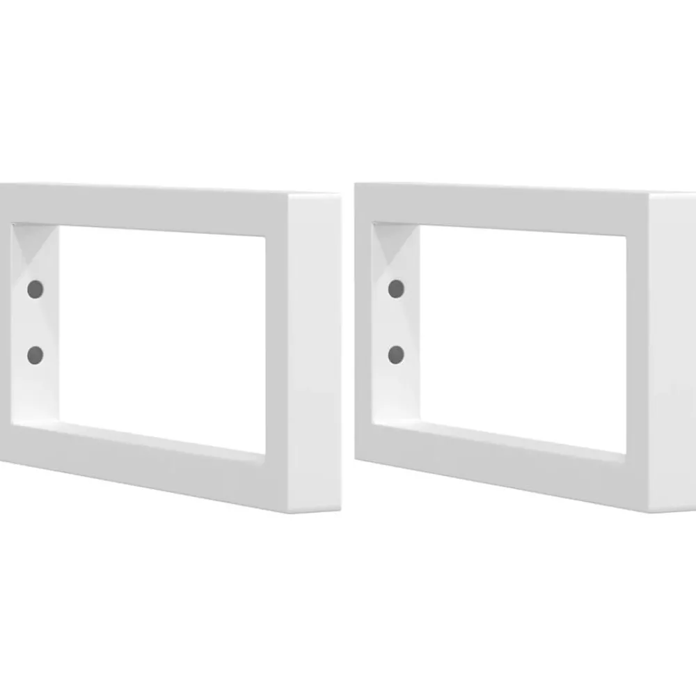 Accessoires De Quincaillerie-vidaXL Supports d'étagères pour lavabo 2 pcs rectangulaire acier Blanc
