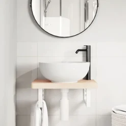 Accessoires De Quincaillerie-vidaXL Supports d'étagères pour lavabo 2 pcs rectangulaire acier Blanc