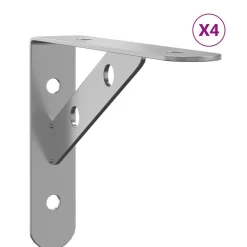 vidaXL Supports d'étagères 4pcs 15x2,5x11,5cm é acier inoxydable