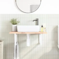Accessoires De Quincaillerie-vidaXL Supports d'étagères pour lavabo 2 pcs trapèze acier Blanc