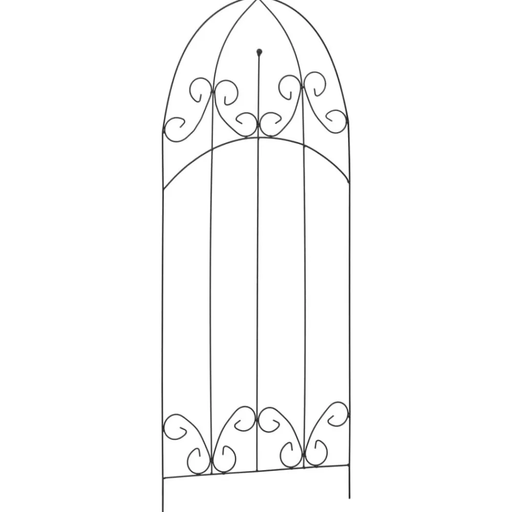 Pelouses & Jardins-vidaXL Supports pour plantes grimpantes 3 pcs Noir 40x100 cm Fer