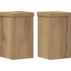 vidaXL Supports pour plantes 2 pcs chêne artisanal bois d'ingénierie