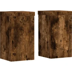 vidaXL Supports pour plantes 2 pcs chêne fumé bois d'ingénierie