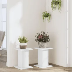 Pelouses & Jardins-vidaXL Supports pour plantes 2 pcs 30x30x40 cm bois d'ingénierie Blanc