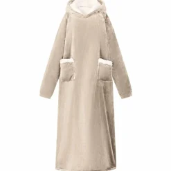 Vêtements & Accessoires-vidaXL Sweat à capuche couverture M Polaire et flanelle Beige