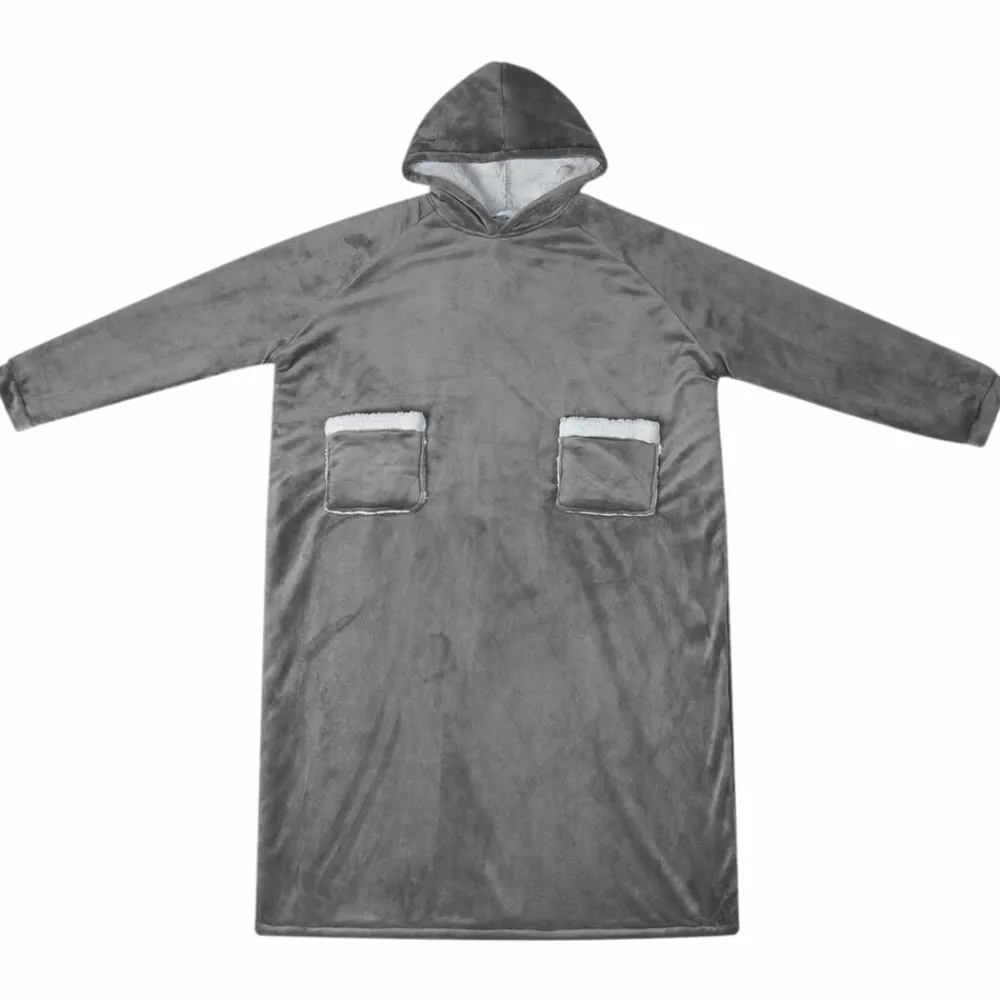 Vêtements & Accessoires-vidaXL Sweat à capuche couverture M Polaire et flanelle Gris foncé