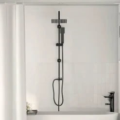 Plomberie-vidaXL Système de Douche 47 x 20 x 95 cm Acier inoxydable Noir