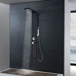 vidaXL Système de panneau de douche Aluminium Mat