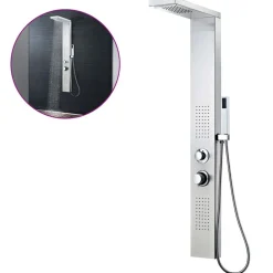 vidaXL Système de panneau de douche Acier inoxydable Carré