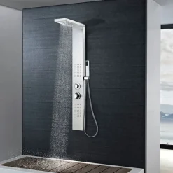 vidaXL Système de panneau de douche Acier inoxydable Carré