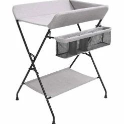 Change De Bébé-vidaXL Table à langer Fer Gris clair