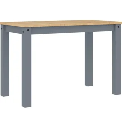Tables-vidaXL Table à manger PANAMA 112x60x75 cm bois massif de pin Gris