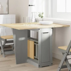 vidaXL Table à manger papillon pliable Corona bois de pin massif