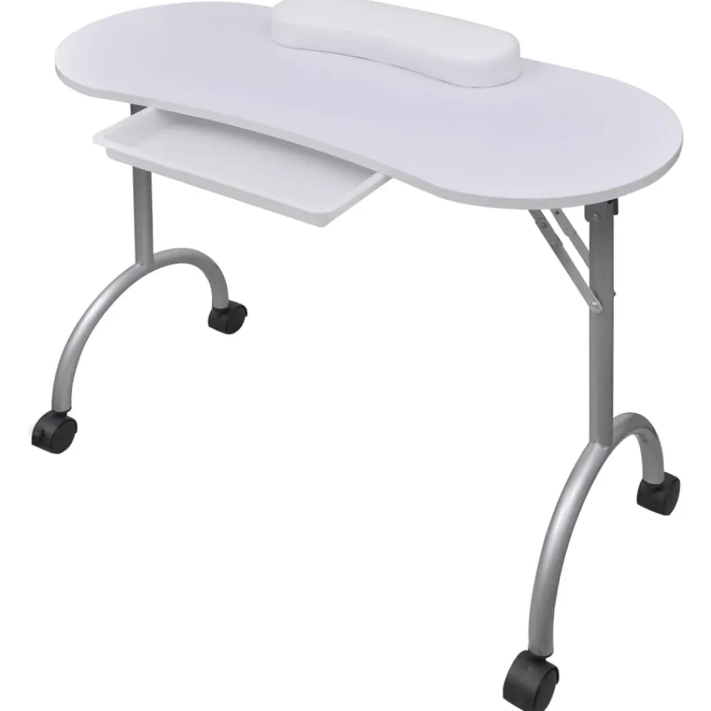 vidaXL Table à manucure pliable avec roulettes