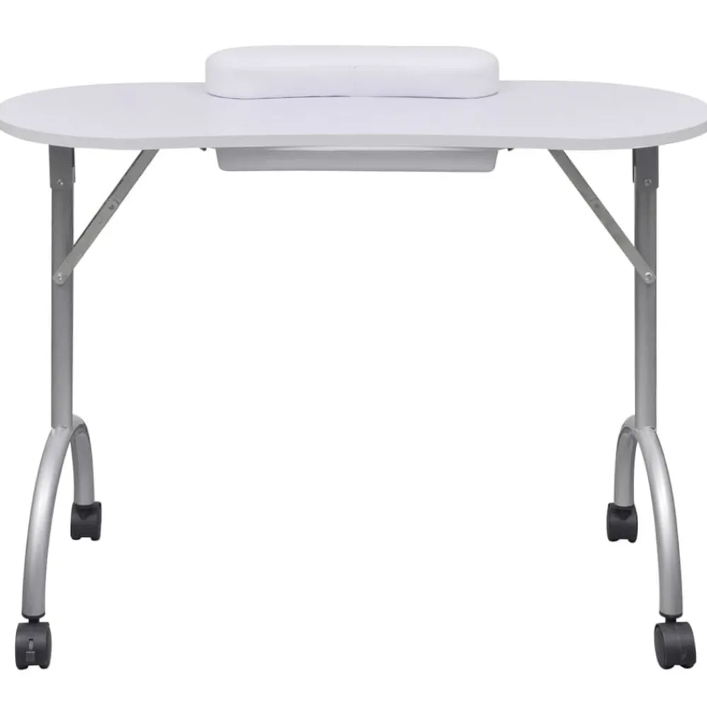 vidaXL Table à manucure pliable avec roulettes