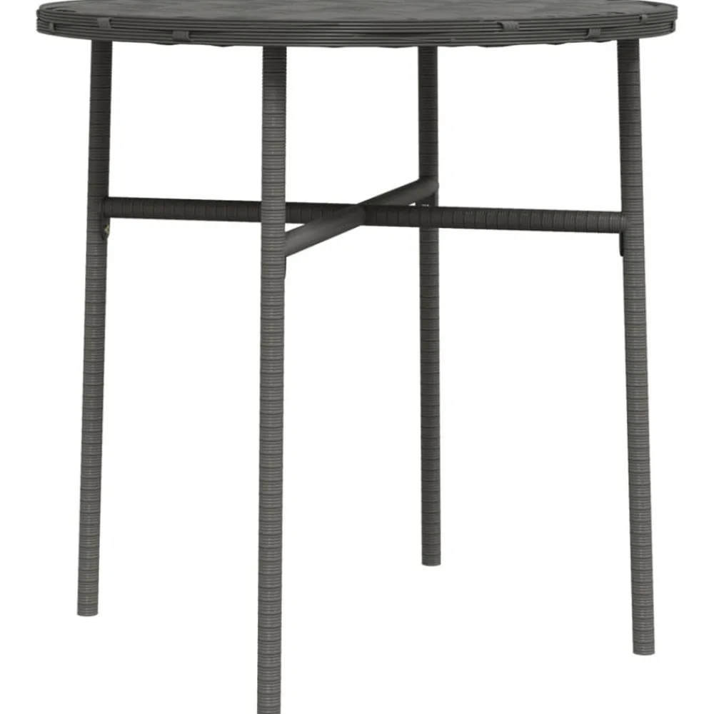 Mobilier De Jardin-vidaXL Table à thé 45 cm Résine tressée Gris