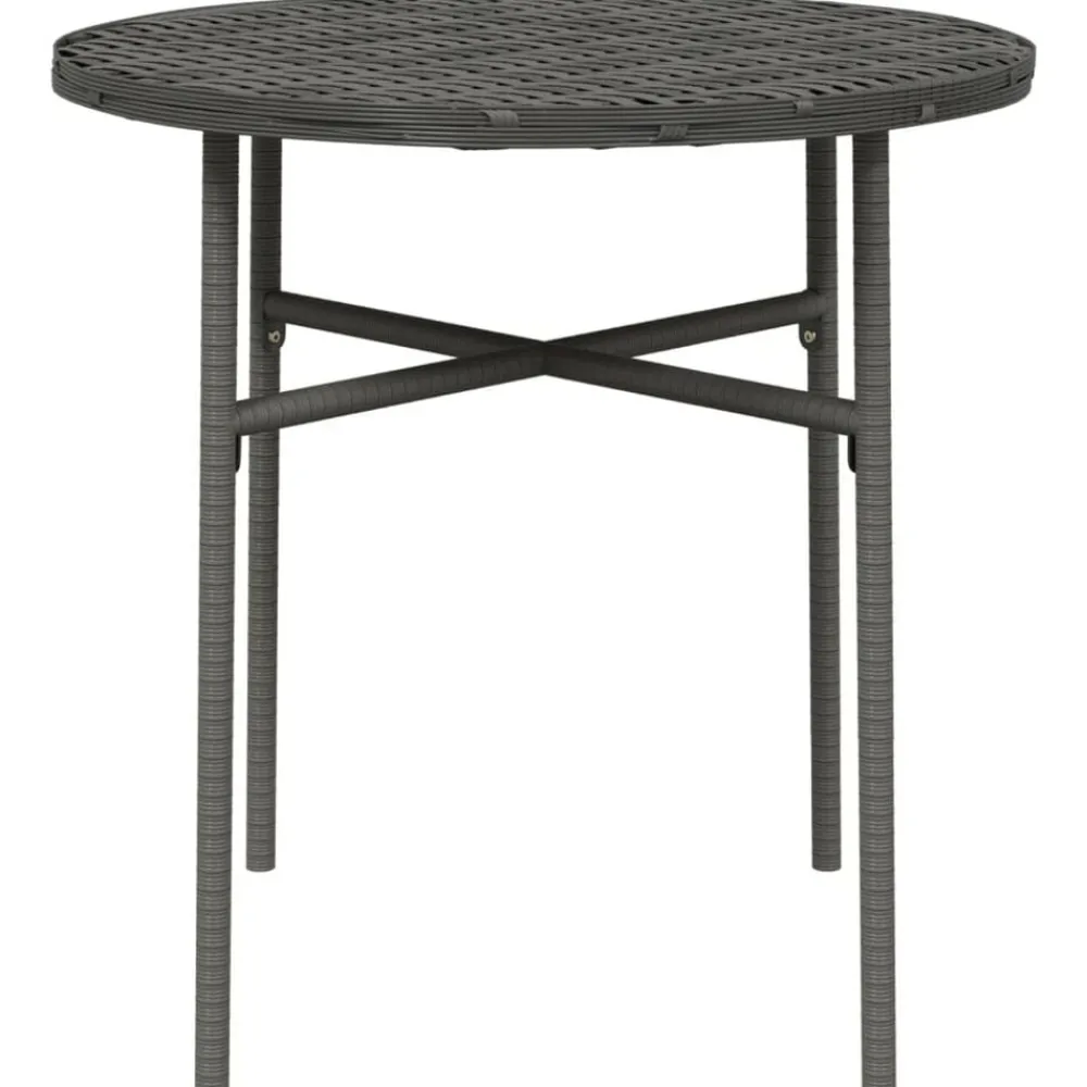 Mobilier De Jardin-vidaXL Table à thé 45 cm Résine tressée Gris