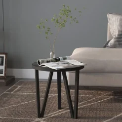 Tables-vidaXL Table à thé Ø35 cm MDF Noir