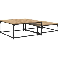 vidaXL Table basse 2 pcs Chêne artisanal Bois d'ingénierie