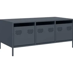 Tables-vidaXL Table basse 101,5x50x43,5 cm acier laminé à froid Anthracite
