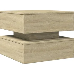 vidaXL Table basse avec lumières LED chêne sonoma 50x50x40 cm