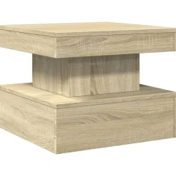 vidaXL Table basse avec lumières LED chêne sonoma 50x50x40 cm