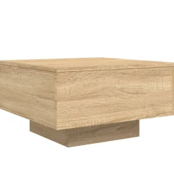 vidaXL Table basse avec lumières LED chêne sonoma 55x55x31 cm
