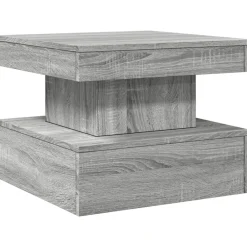 Tables-vidaXL Table basse avec lumières LED 50x50x40 cm Sonoma gris