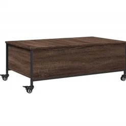 vidaXL Table basse avec roulettes chêne marron bois d'ingénierie