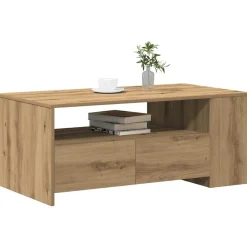 Tables-vidaXL Table basse avec tiroir Chêne artisanal 102 x 55 x 43,5 cm ch&ecirc;ne artisanal