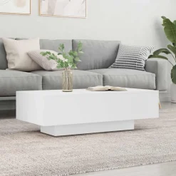 Tables-vidaXL Table basse 100x49,5x31 cm bois d'ingénierie Blanc