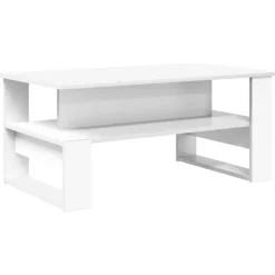 Tables-vidaXL Table basse 90 x 50 x 40 cm Bois d'ingénierie Blanc