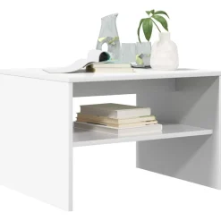 Tables-vidaXL Table basse 60 x 50 x 40 cm Bois d'ingénierie Blanc