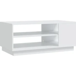 Tables-vidaXL Table basse 102x55x43 cm bois d'ingénierie Blanc