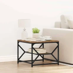 Tables-vidaXL Table basse 51 x 50 x 40 cm Bois ancien