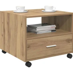 vidaXL Table basse Chêne artisanal 55 x 55 x 45cm Bois d'ingénierie
