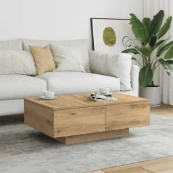 vidaXL Table basse chêne artisanal 90x60x31 cm bois d'ingénierie