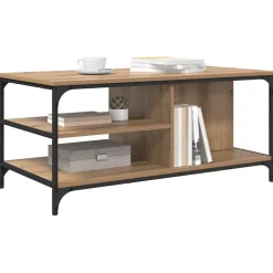 Tables-vidaXL Table basse Chêne artisanal 100 x 50 x 45 cm Bois d'ingénierie ch&ecirc;ne artisanal