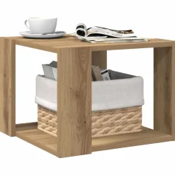 Tables-vidaXL Table basse chêne artisanal 40x40x30 cm bois d'ingénierie ch&ecirc;ne artisanal