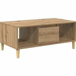 Tables-vidaXL Table basse Chêne artisanal 90 x 50 x 26,5 cm Bois d'ingénierie ch&ecirc;ne artisanal