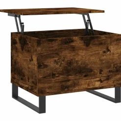 Tables-vidaXL Table basse Chêne fumé 60x44,5x45 cm Bois d'ingénierie Ch&ecirc;ne fumé