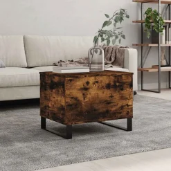 Tables-vidaXL Table basse Chêne fumé 60x44,5x45 cm Bois d'ingénierie Ch&ecirc;ne fumé