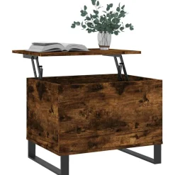 Tables-vidaXL Table basse Chêne fumé 60x44,5x45 cm Bois d'ingénierie Ch&ecirc;ne fumé