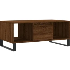 Tables-vidaXL Table basse Chêne marron 90x50x36,5 cm Bois d'ingénierie Ch&ecirc;ne marron
